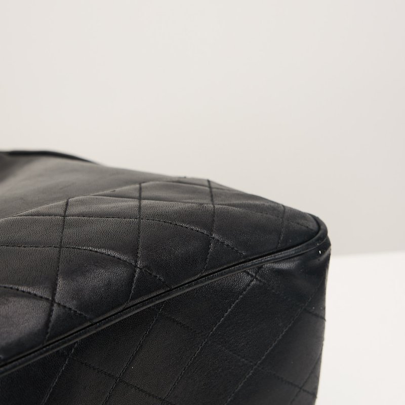 二手Chanel vintage機場托特包/黑金-6