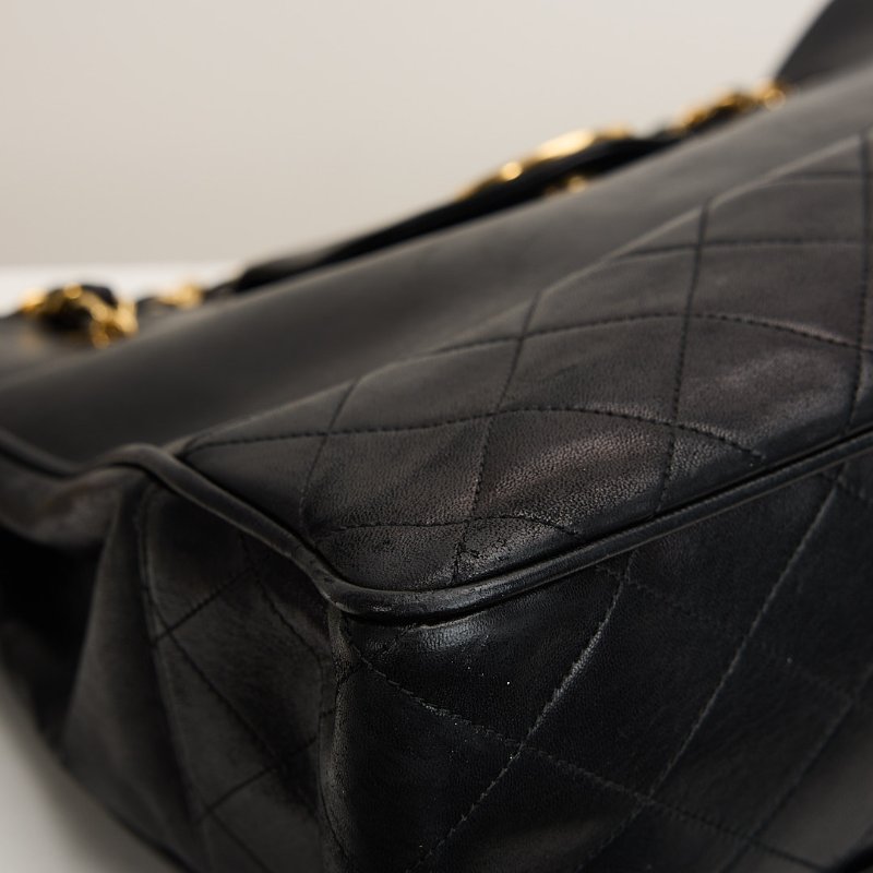 二手Chanel vintage機場托特包/黑金-7