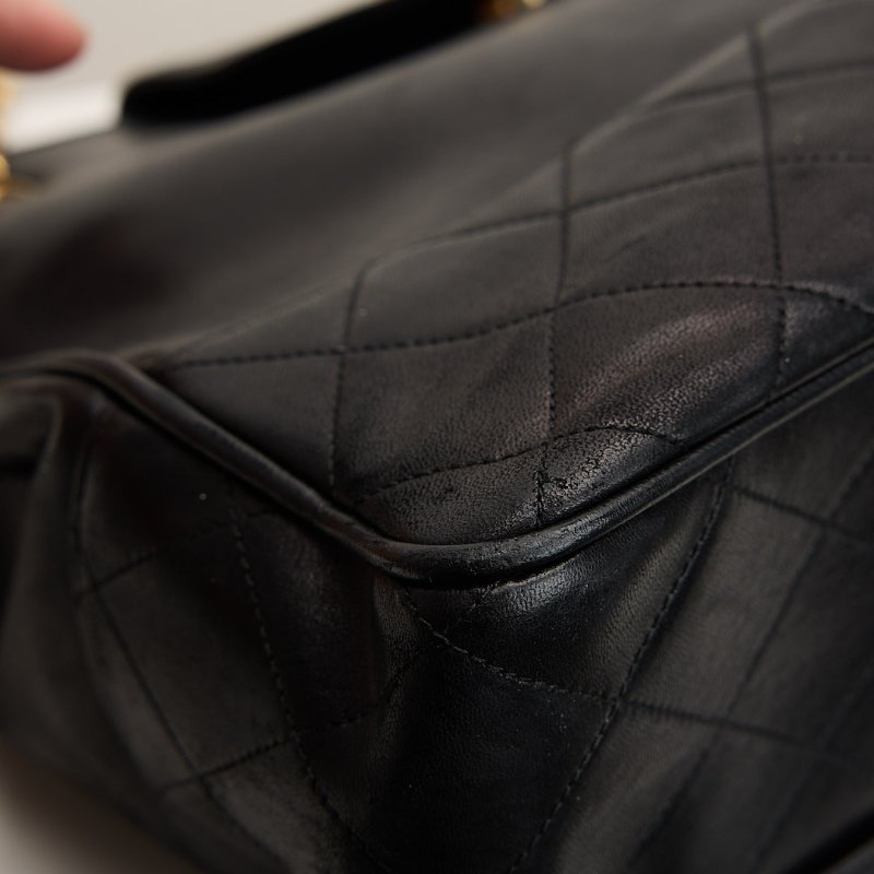 二手Chanel vintage機場托特包/黑金-8