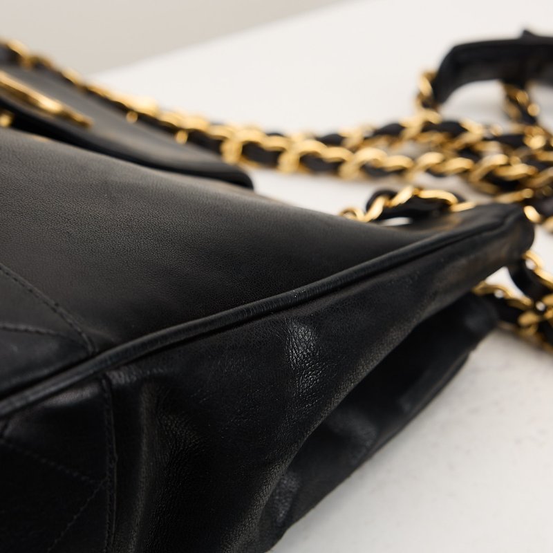 二手Chanel vintage機場托特包/黑金-9