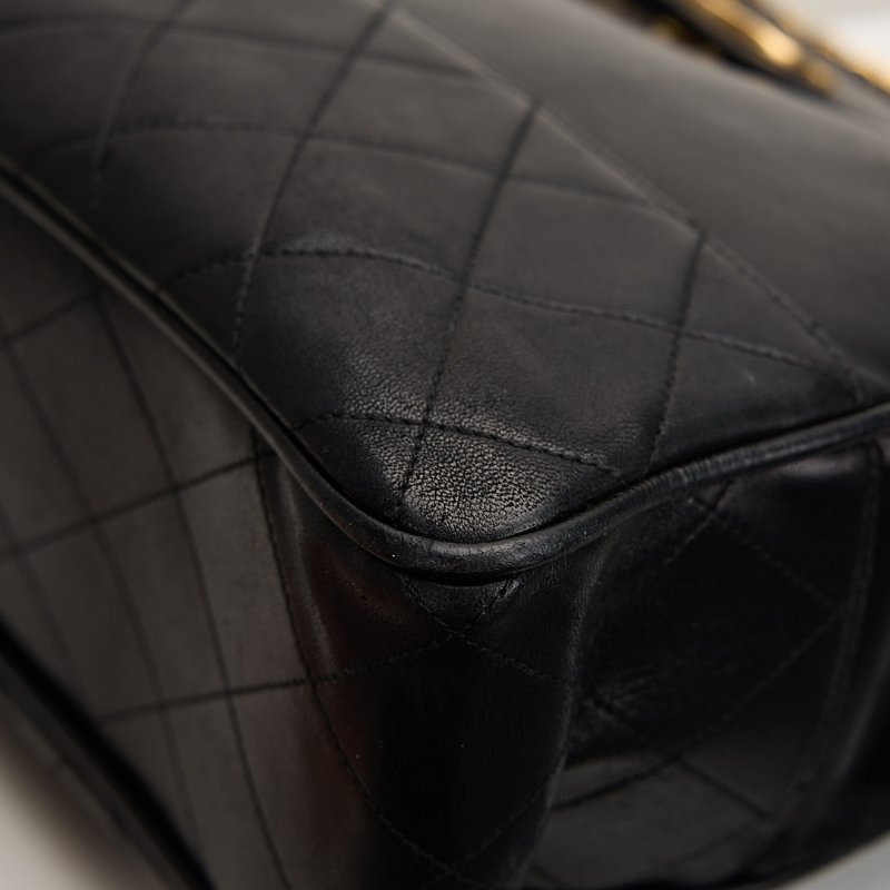 二手Chanel vintage機場托特包/黑金-10