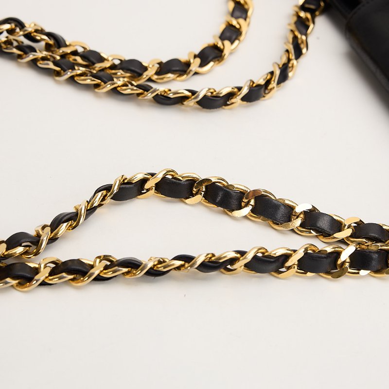 二手Chanel vintage機場托特包/黑金-19