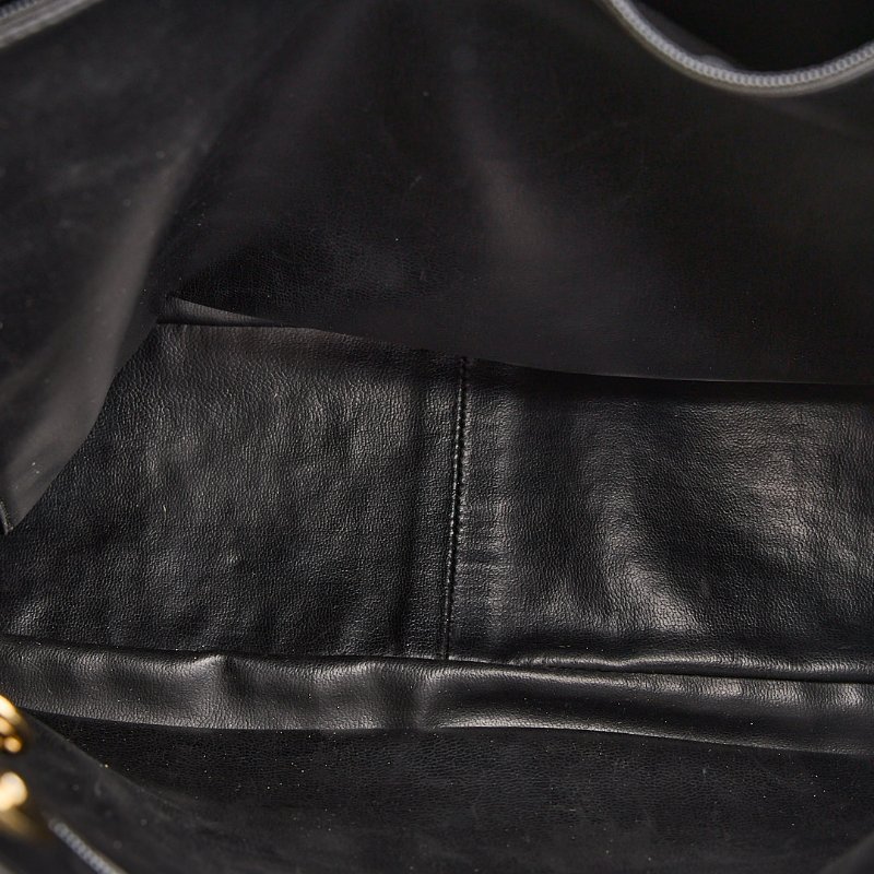 二手Chanel vintage機場托特包/黑金-23