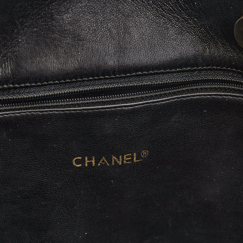 二手Chanel vintage機場托特包/黑金-25