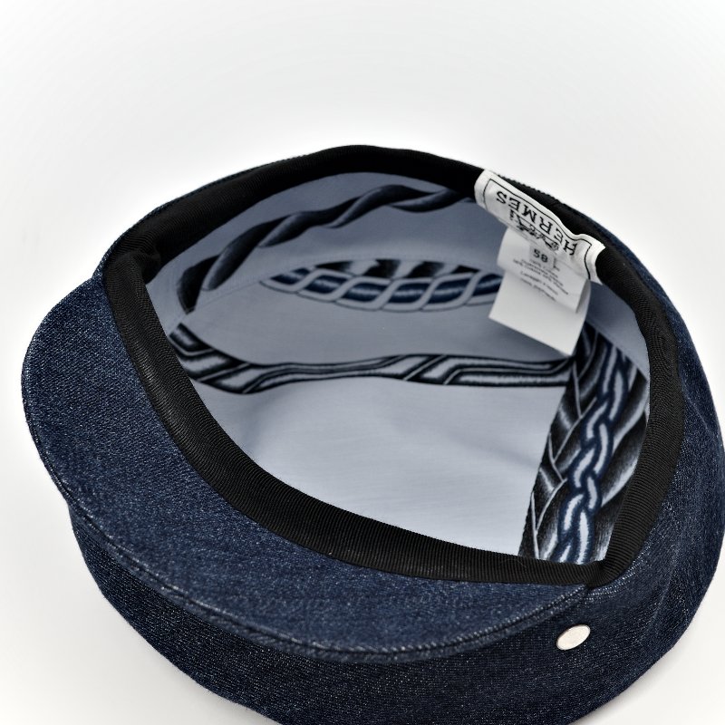 Hermès 愛馬仕 牛仔 藍色 報童帽-6