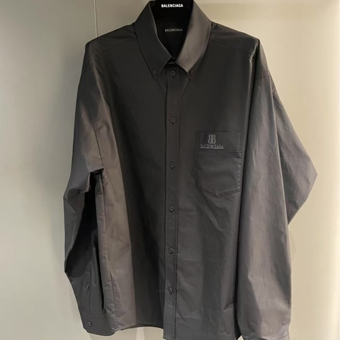 Balenciaga 男士 BB 徽標刺繡長袖襯衫SHIRTS CM-39 SHIRTS CM-40 SHIRTS CM-41碼