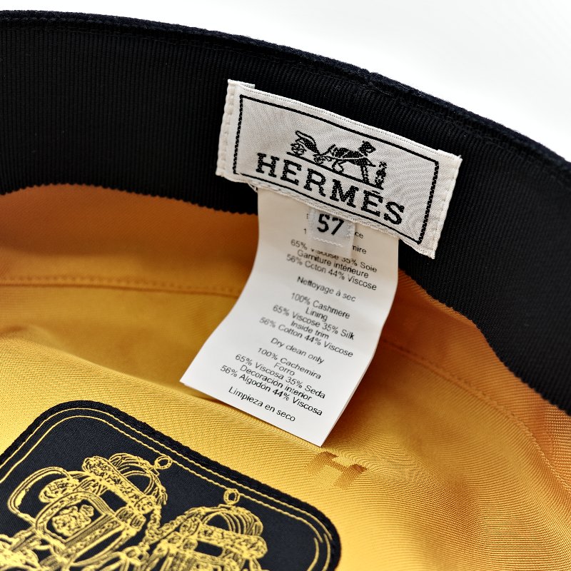 Hermès 愛馬仕  羊毛 藍色 報童帽-6