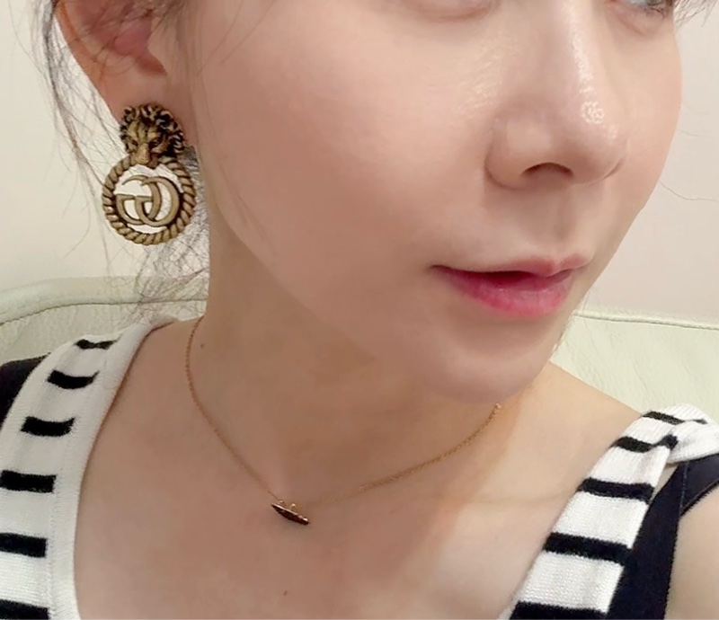 GUCCI 仿舊 古銅金色 經典GG獅頭 夾式耳環. 沒有耳洞的福音-13