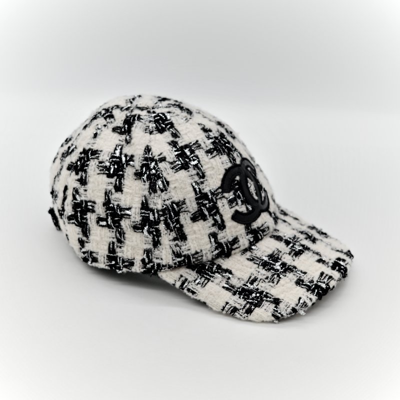 Chanel 香奈兒 千鳥格紋 織物 帽子 棒球帽-2