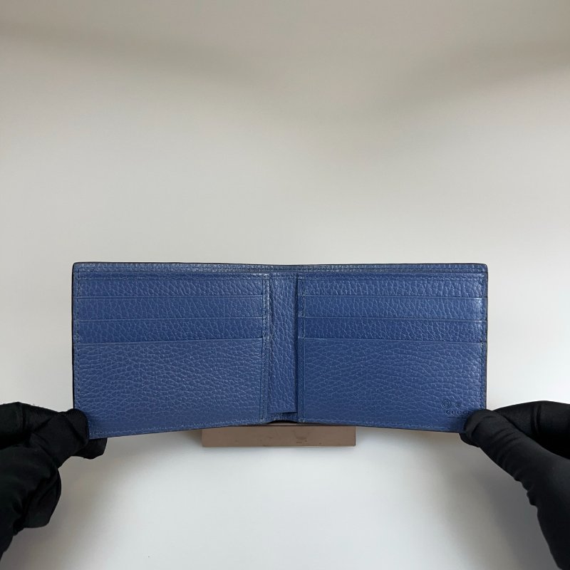 GUCCI  藍黑對開短夾-4