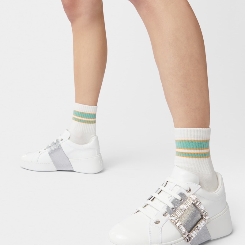 Roger Vivier 女士 Viv Skate系帶休閒運動鞋34 34.5 35 35.5 36 36.5 37 37.5 38 38.5 39 39.5 40 40.5 41 41.5 42碼跟高: 4.5cm-7