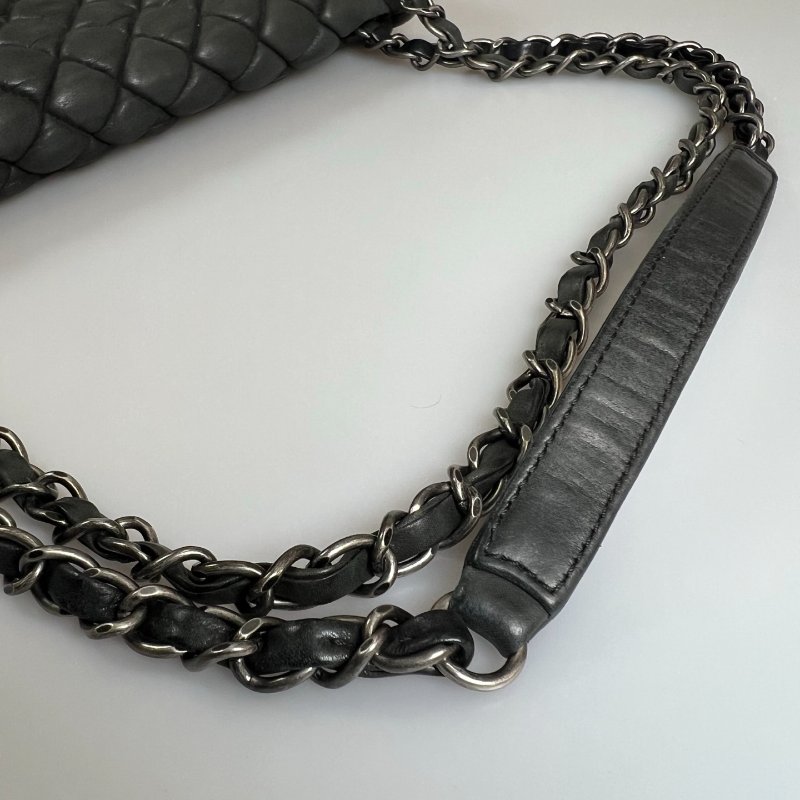 CHANEL CF季節款 牛皮灰 17開-12