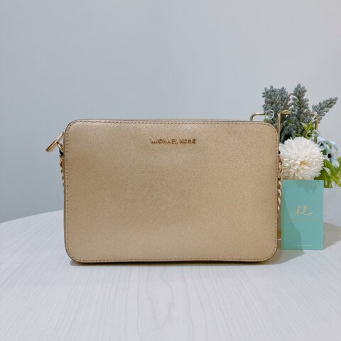 TK2008	Michael Kors Shoulder Bag Gold X GHW Leather