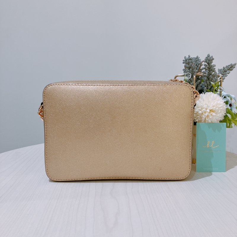 TK2008	Michael Kors Shoulder Bag Gold X GHW Leather-1