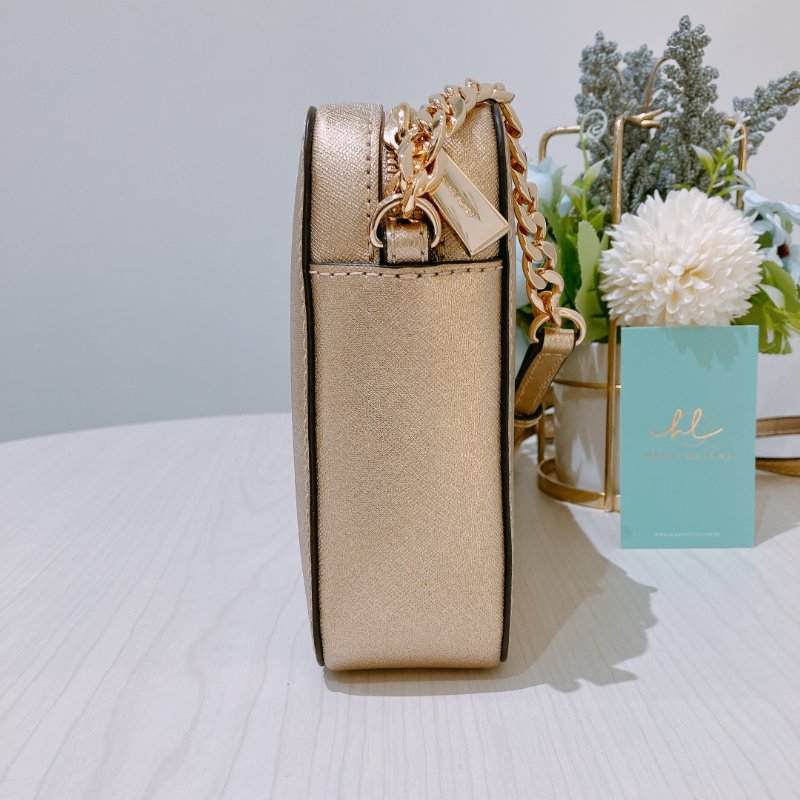 TK2008	Michael Kors Shoulder Bag Gold X GHW Leather-3