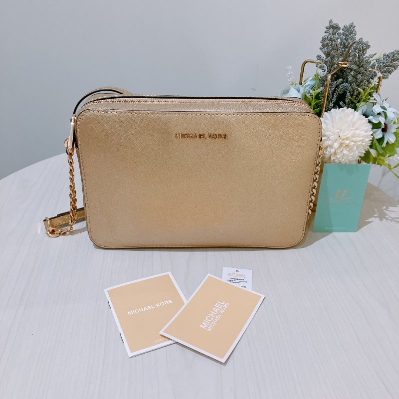 TK2008	Michael Kors Shoulder Bag Gold X GHW Leather-17