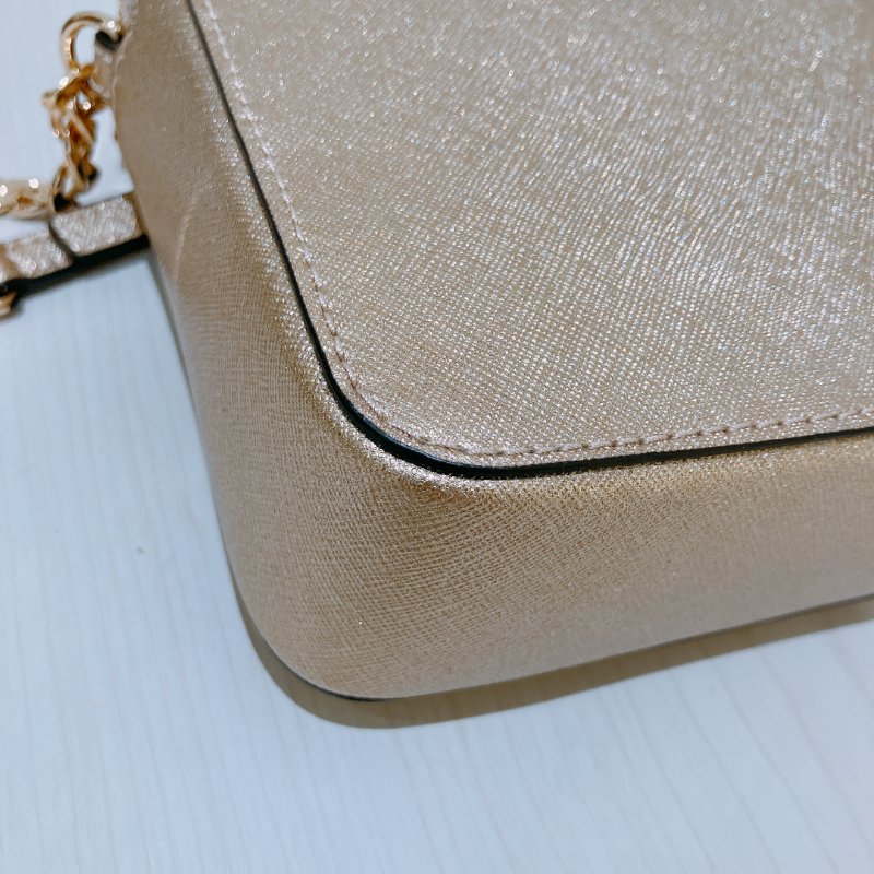 TK2008	Michael Kors Shoulder Bag Gold X GHW Leather-19