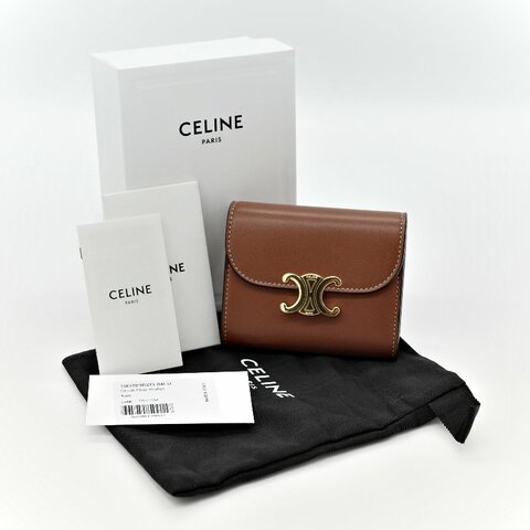 CELINE 咖色短夾