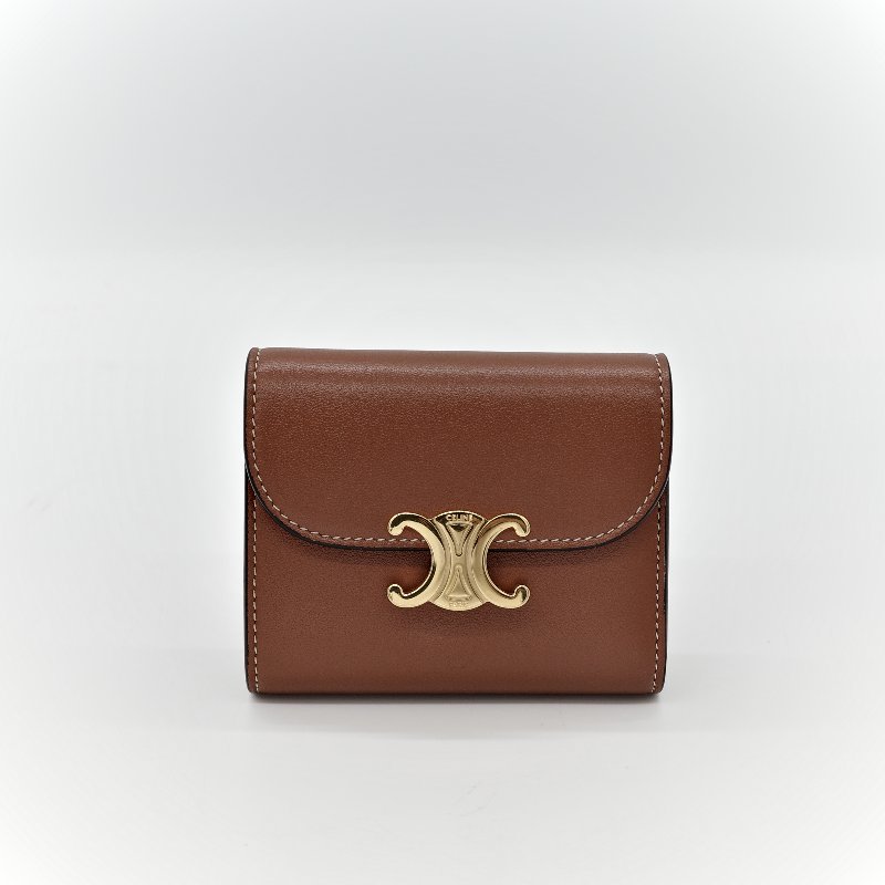 CELINE 咖色短夾-1