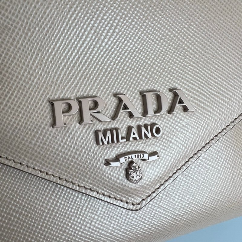 PRADA  粉三拼色單肩斜挎包-7