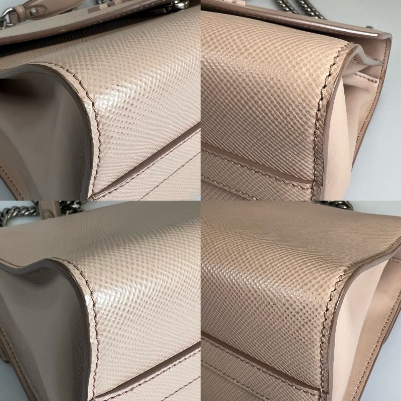 PRADA  粉三拼色單肩斜挎包-11