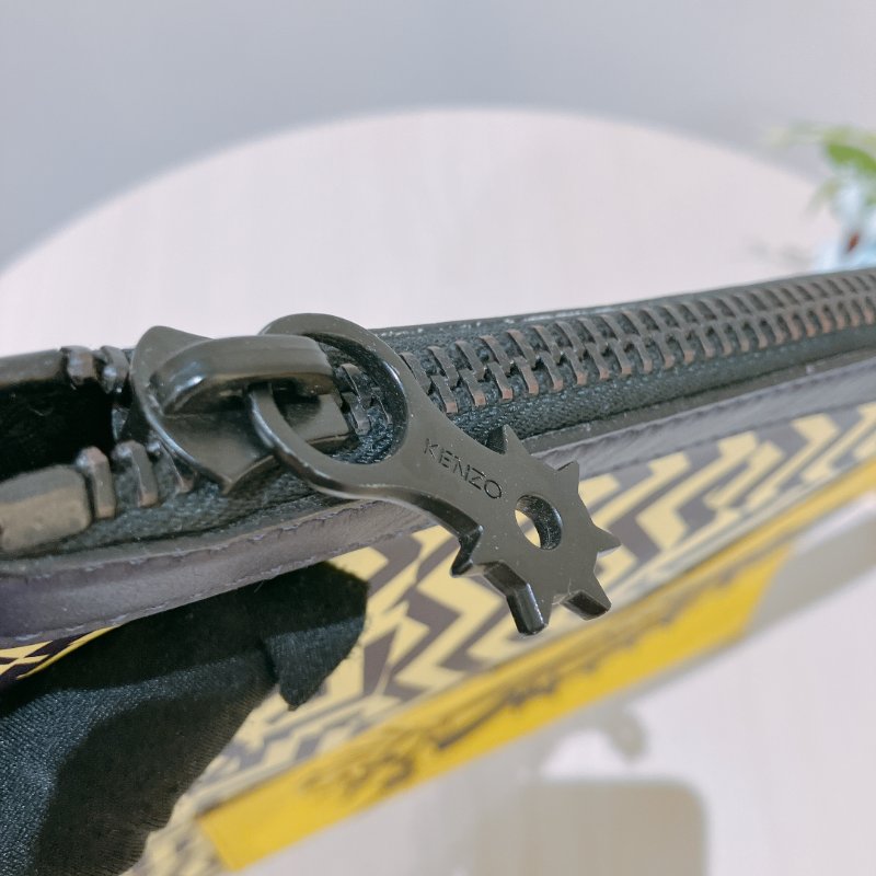 TK2010	Kenzo Clutch Bag Yellow X Purple Leather-6