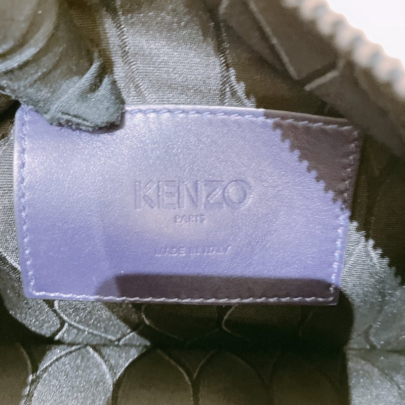 TK2010	Kenzo Clutch Bag Yellow X Purple Leather-8