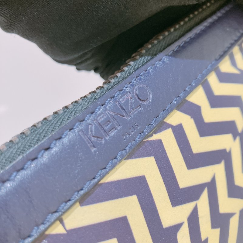 TK2010	Kenzo Clutch Bag Yellow X Purple Leather-10