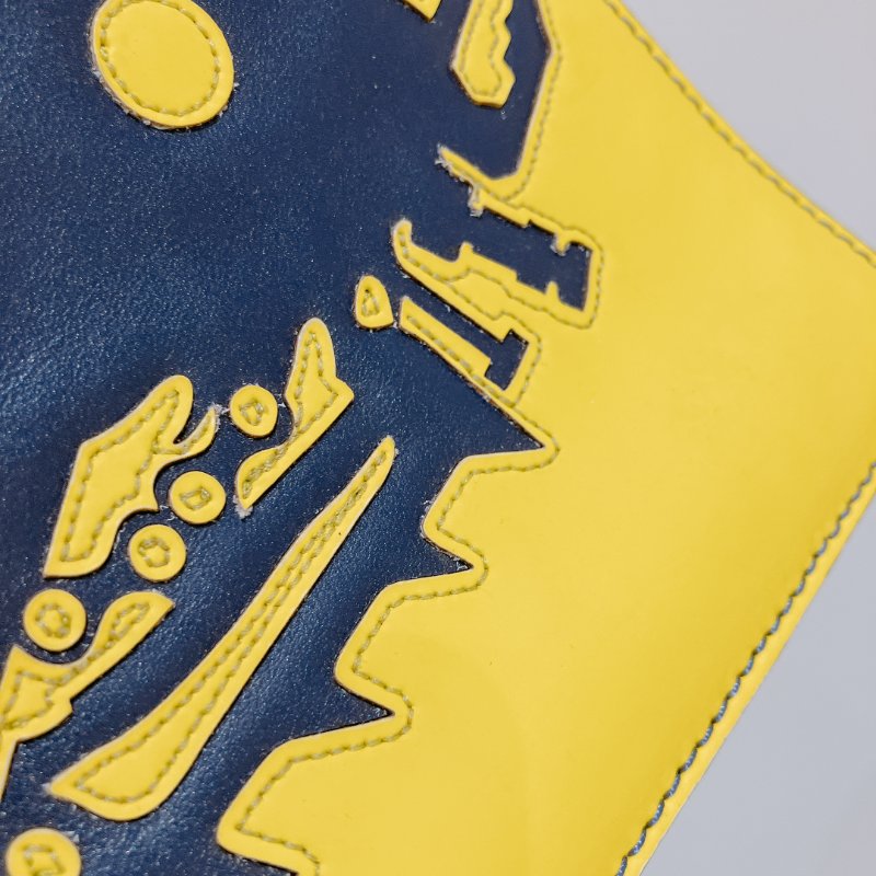 TK2010	Kenzo Clutch Bag Yellow X Purple Leather-11