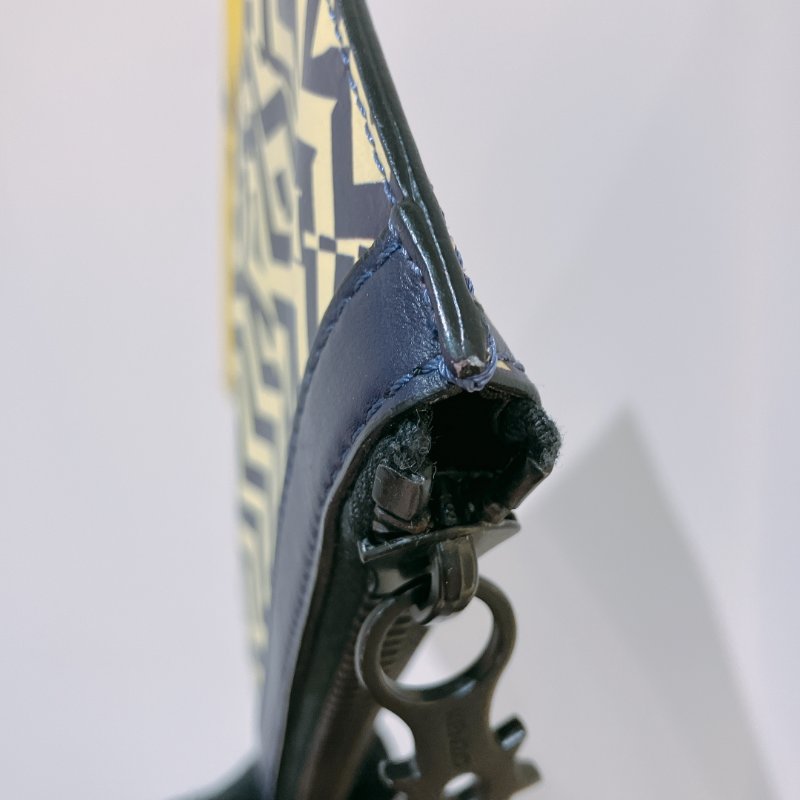 TK2010	Kenzo Clutch Bag Yellow X Purple Leather-20