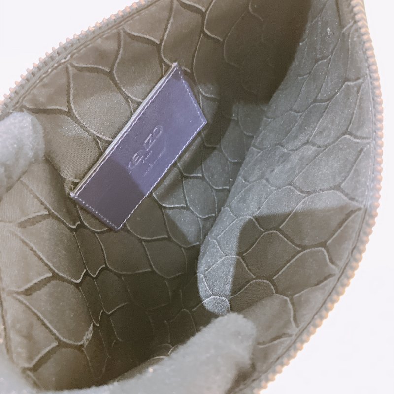 TK2010	Kenzo Clutch Bag Yellow X Purple Leather-22