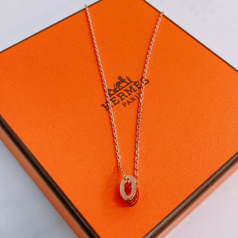 MS0648 Hermes 愛馬仕 迷你 項鍊 黑色 玫瑰金扣 Mini Pop H Necklace Black x RGHW-5