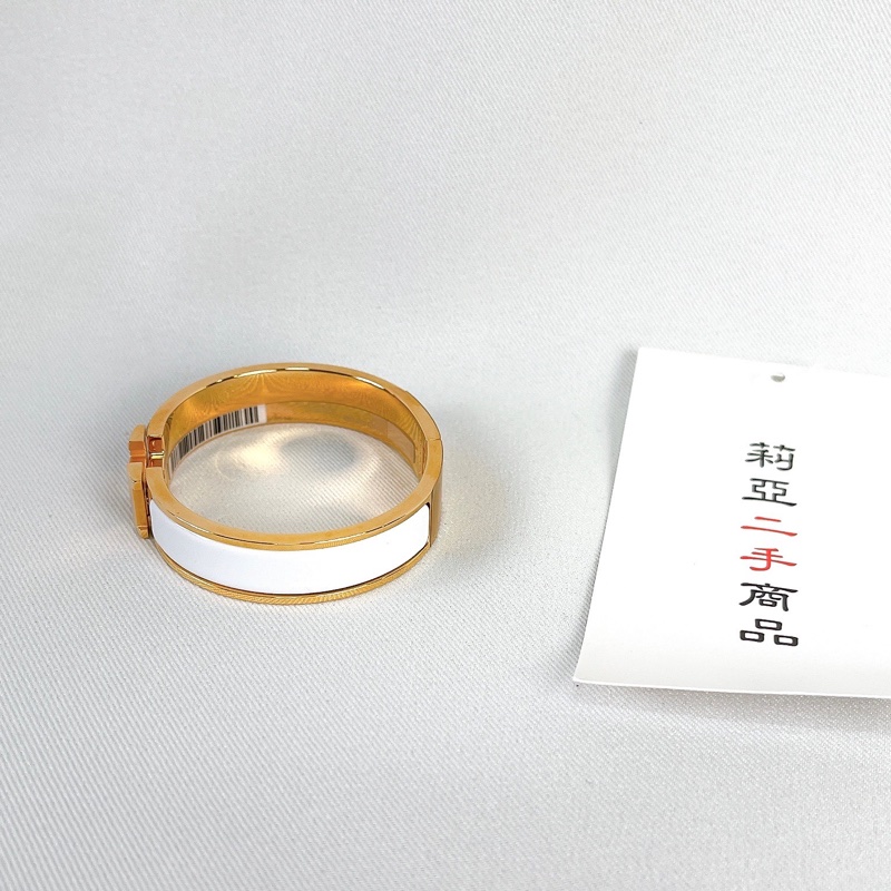 莉亞精品♡Hermes 白色H手環 #PM 二手-4