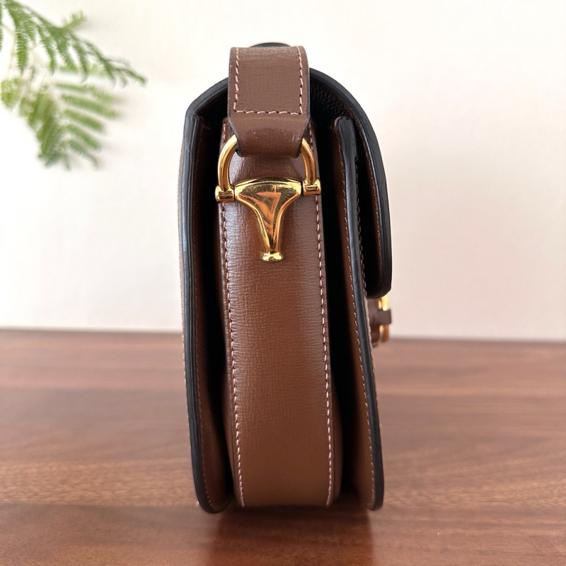 Gucci/古馳1955 經典老花馬鞍包 中號  烏木色 帆布拼皮 男女同款 尺寸25*9*19cm 配尘袋-3