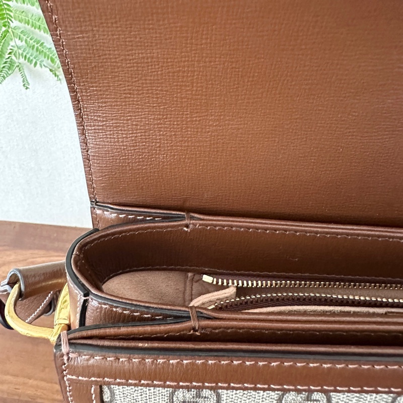 Gucci/古馳1955 經典老花馬鞍包 中號  烏木色 帆布拼皮 男女同款 尺寸25*9*19cm 配尘袋-8