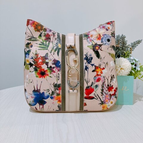 TK2011 Furla Floral-Print Shoulder Bag Pink
