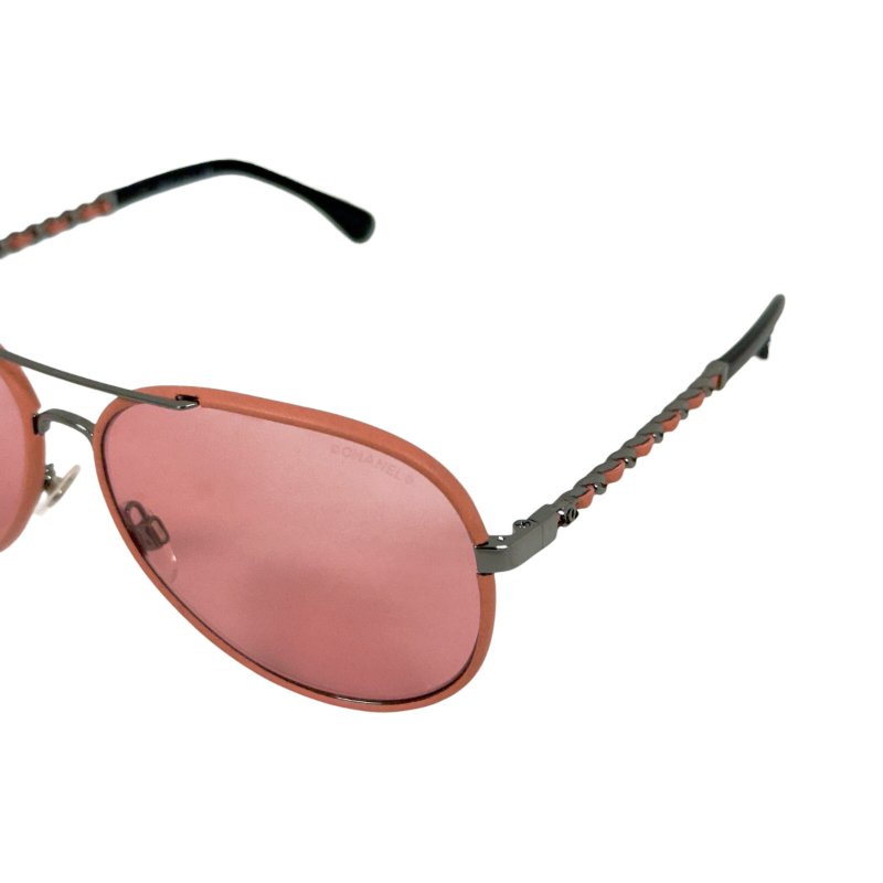 CHANEL CC 皮穿鏈 太陽眼鏡-6