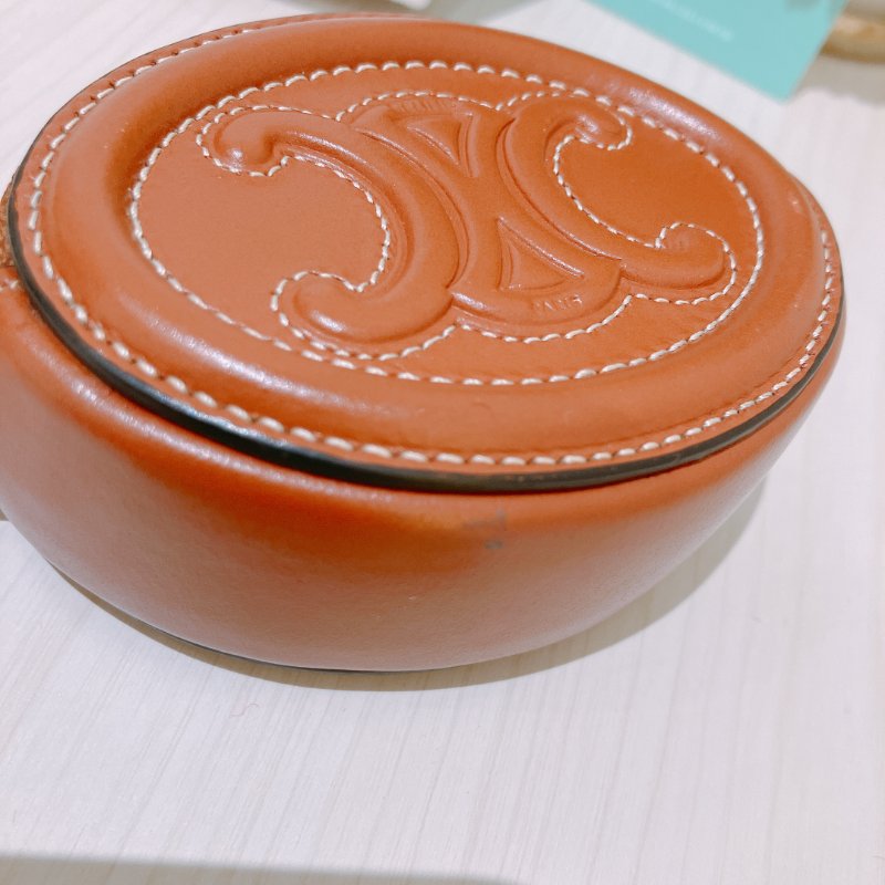 TK2013	Celine 思琳迷你零錢包吊飾 Coin Purse Leather Brown X GHW-9