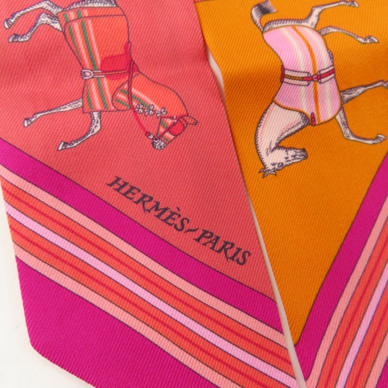 HERMES 絲質Twilly絲巾-3
