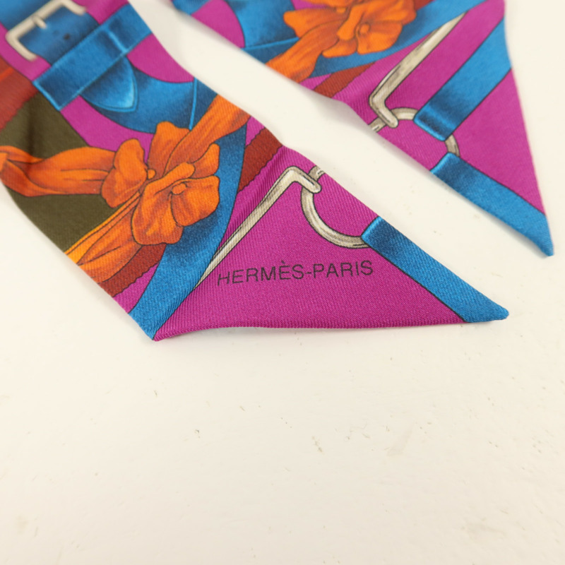 HERMES 絲質Twilly絲巾-4