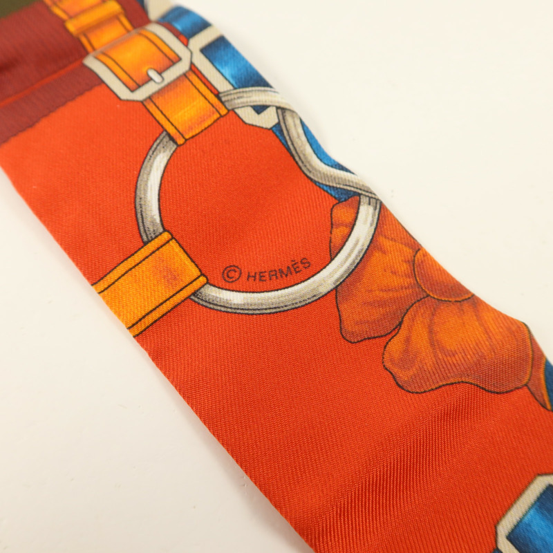 HERMES 絲質Twilly絲巾-5