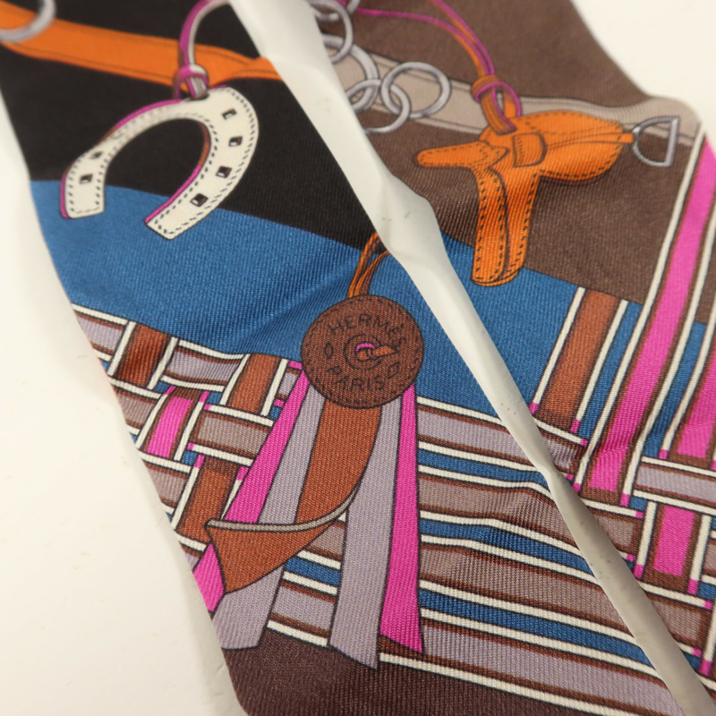 HERMES 絲質Twilly絲巾-4