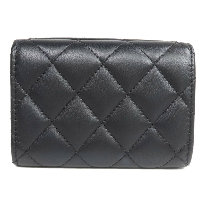 CHANEL 羊皮皮革CC Logo Flap Wallet錢包-1