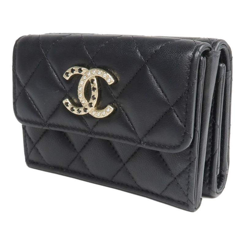 CHANEL 羊皮皮革CC Logo Flap Wallet錢包-2