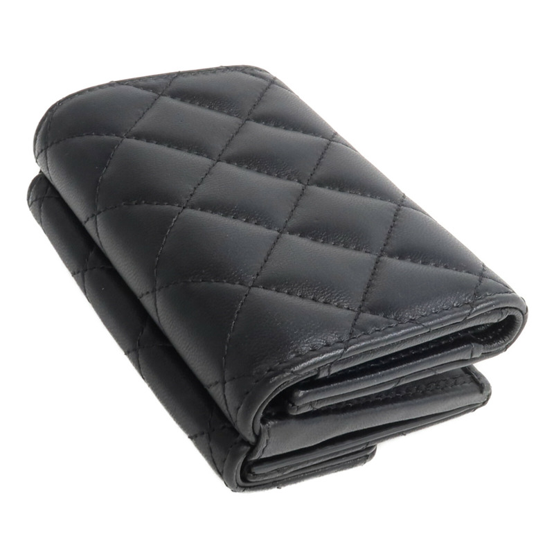 CHANEL 羊皮皮革CC Logo Flap Wallet錢包-4