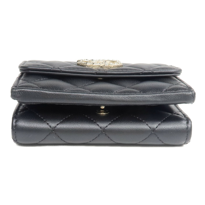 CHANEL 羊皮皮革CC Logo Flap Wallet錢包-5