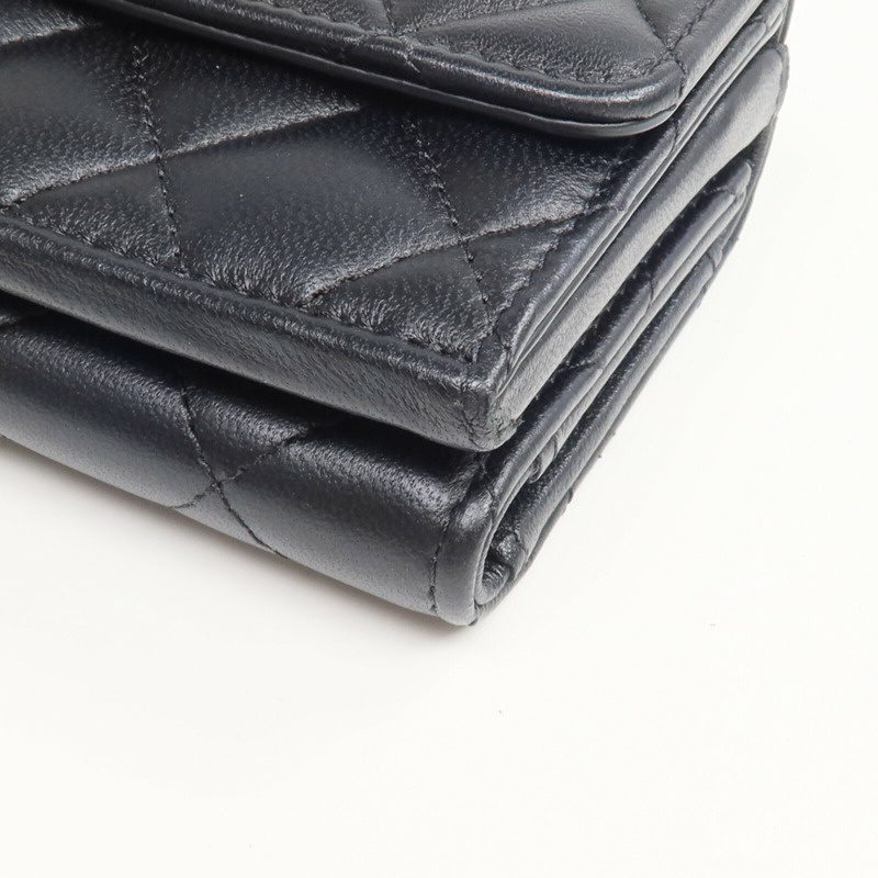 CHANEL 羊皮皮革CC Logo Flap Wallet錢包-10