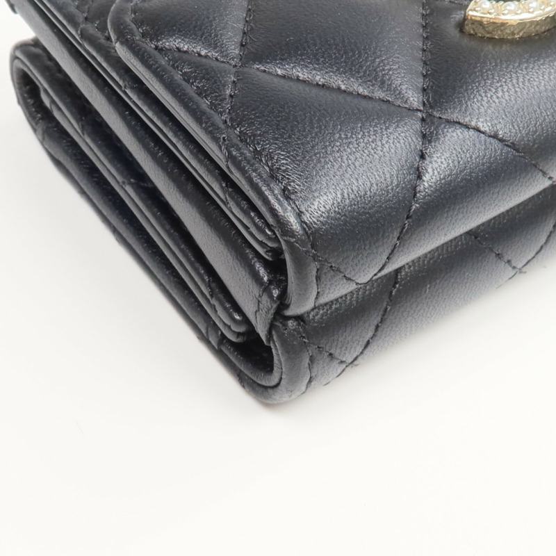 CHANEL 羊皮皮革CC Logo Flap Wallet錢包-12