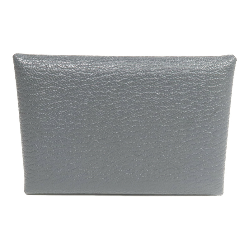 HERMES Evercolor皮革Calvi Duo卡片套Graphite-1