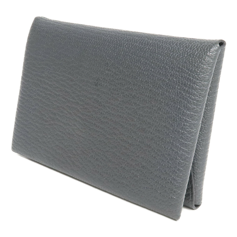 HERMES Evercolor皮革Calvi Duo卡片套Graphite-2
